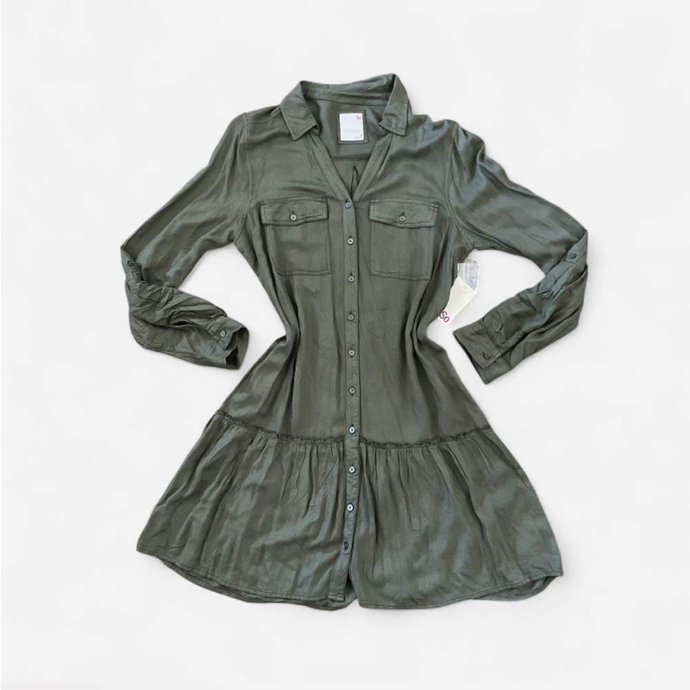 SO - Olive Long Sleeve Utility Dress